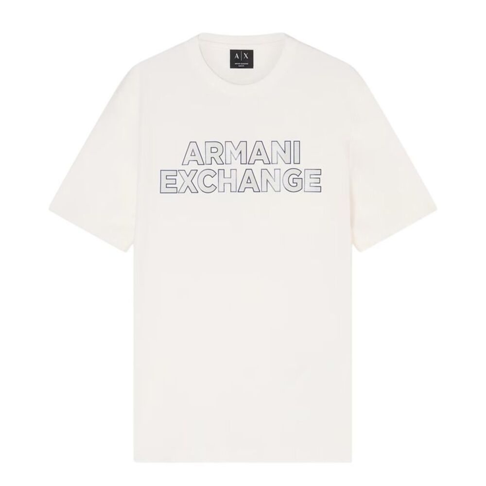 Armani Exchange Mens Logo T-Shirt / Off White